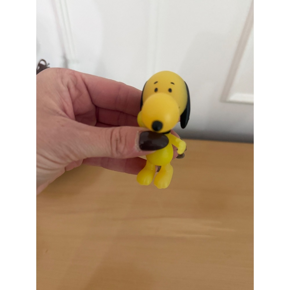 Peanuts Snoopy Mini Figure Yellow Plastic Collectible Toy Figurine